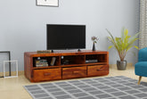 Denzaderb Solid Sheesham Wood TV Unit (Natural Finish)